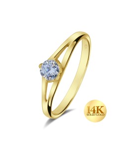 14K Gold Ring 14KY-NSR-3297 (MOQ 10 pcs)